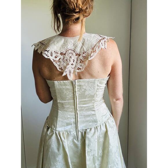 Antique Battenburg Ivory Collar Womens Accesories Edwardian Victorian Handmade - Picture 6 of 8